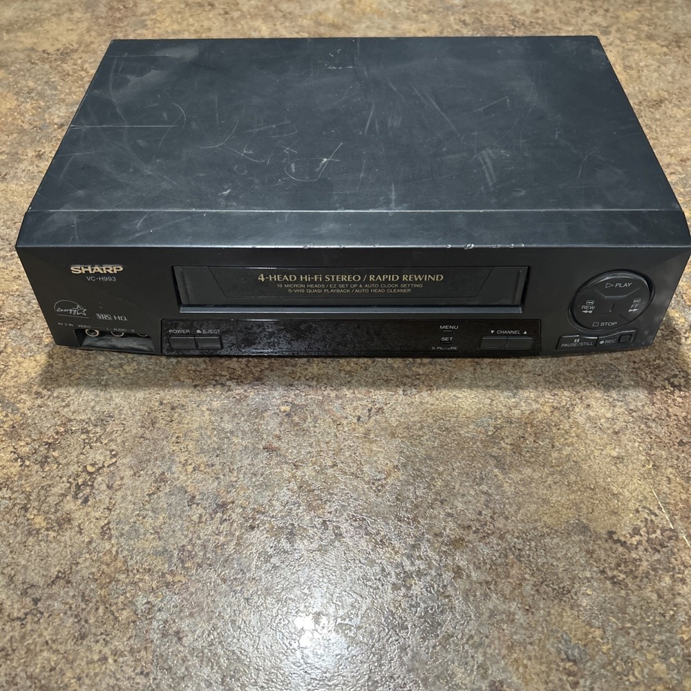 Sharp VCR PLAYER Model VC-H993U VHS HI-FI 4 Head Recorder No Remote TESTED WORKS